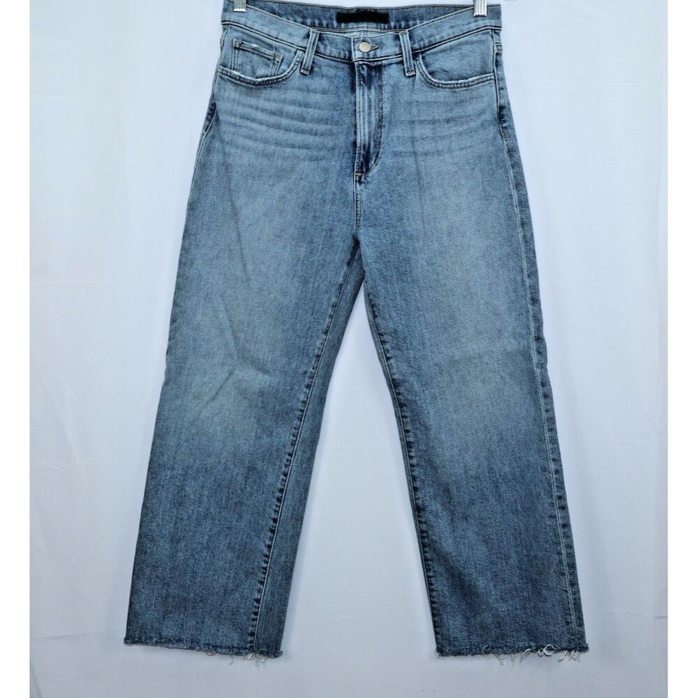 Joes Jeans The Blake Womens W 29 High Rise Cropped wide Leg Raw Hem Light Wash